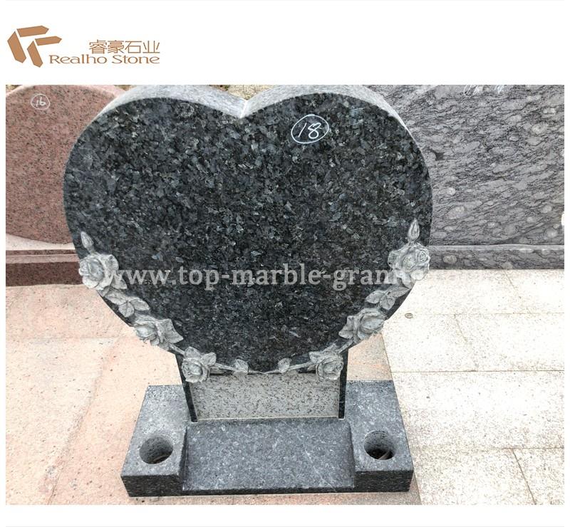 European Tombstone Heart Covered Flower