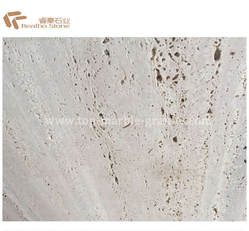 White Travertine Pores Open