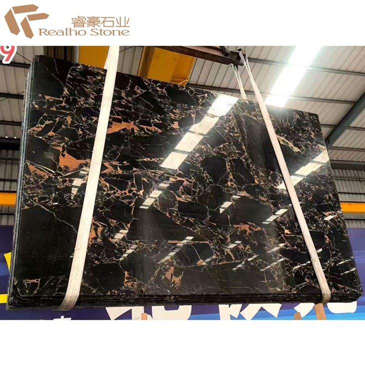 Portopo Marble---Black Marble Slab For Countertop Island Top Floor Tile Wall Cladding manufacturers