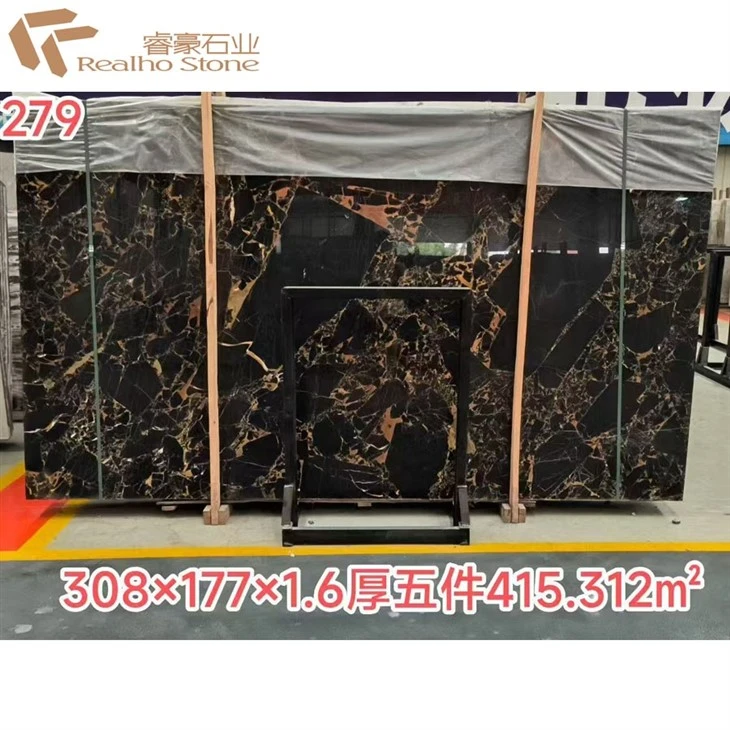 Portopo Marble---Black Marble Slab For Countertop Island Top Floor Tile Wall Cladding suppliers