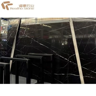 Nero Marquina Marmor --- Schwarze Marmorplatte für Arbeitsplatteninsel-Fliesenwandverkleidungen