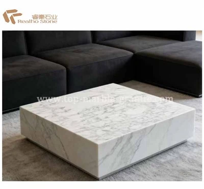 Couchtisch mit rechteckigem Sockel aus Arabescato-Marmor