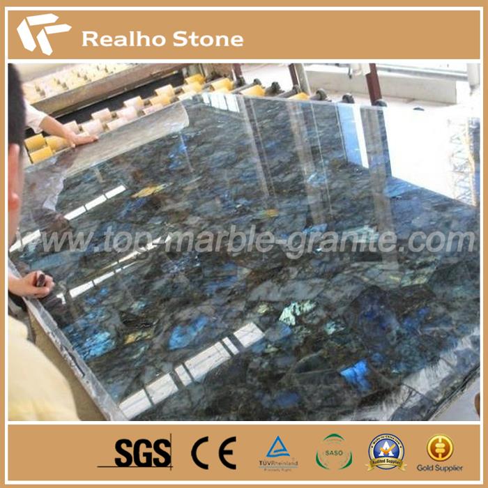 A Grade Green Labradorite Blue Granite Slab For Countertops And Walls