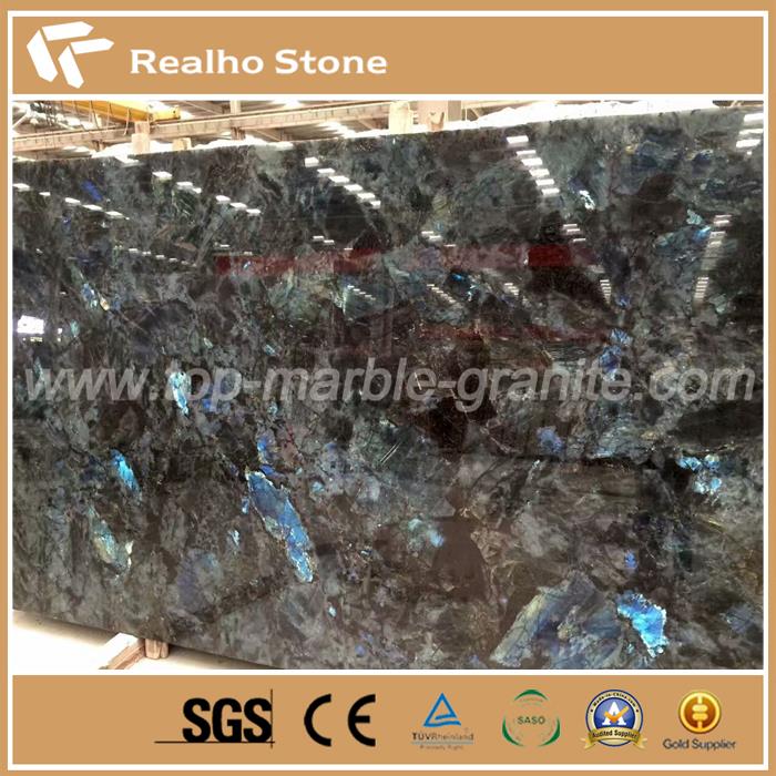 A Grade Green Labradorite Blue Granite Slab For Countertops And Walls