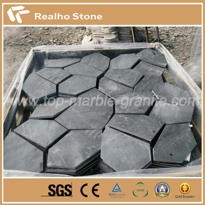 Black Slate Irregular Net Paste Stone Paving