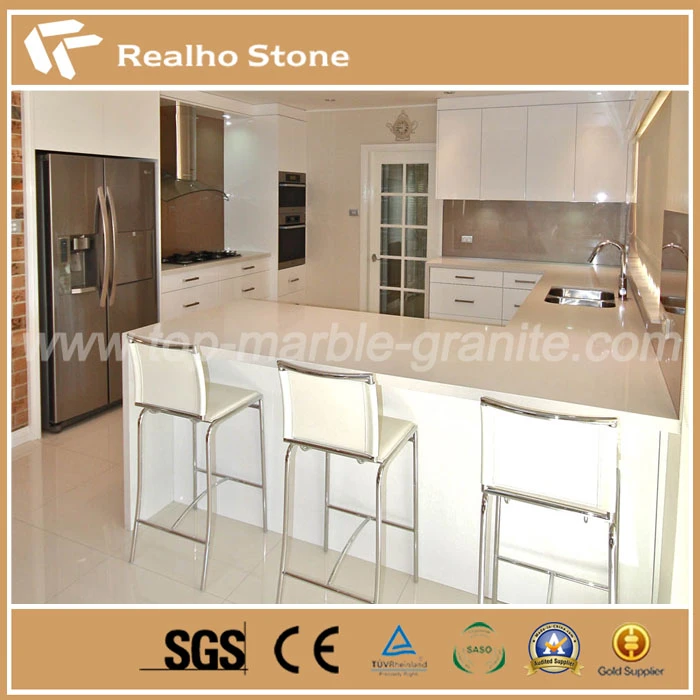Engineered White Quartz Kitchen Countetops Whit High Quality Is Popular