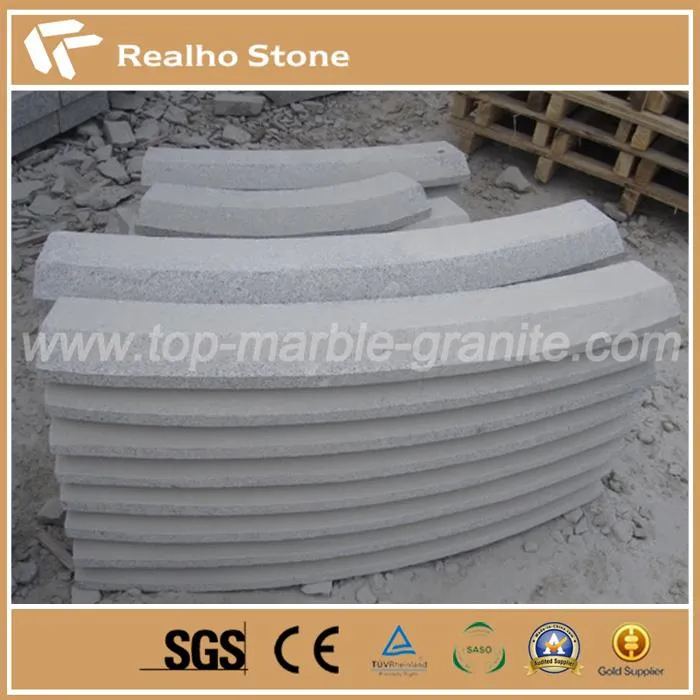 Light Grey Granite Curved Radius Road Kerbs