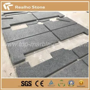 Angola Black Granite Stones mit Wasserstrahl-Finish für Außenanwendungen