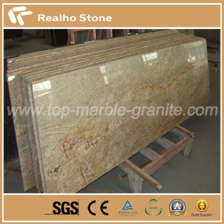 Yellow Color Granite Golden River Slabs For Countertops And Vanity Tops