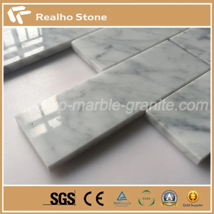 Carrara White Brick Marble Stone Mosaics