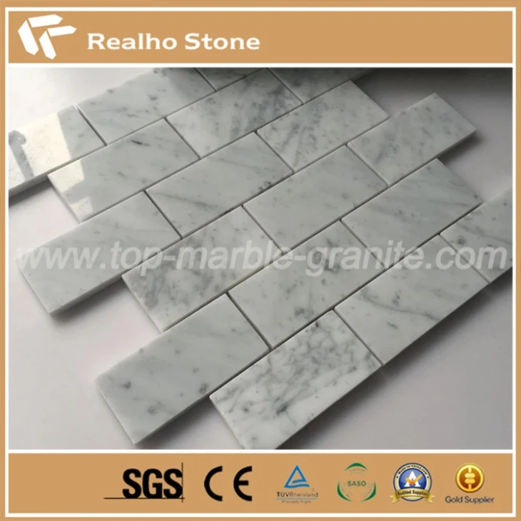 Carrara White Brick Marble Stone Mosaics