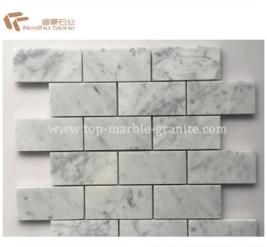 Bianco Carrara U-Bahn Ziegel Marmor Mosaik