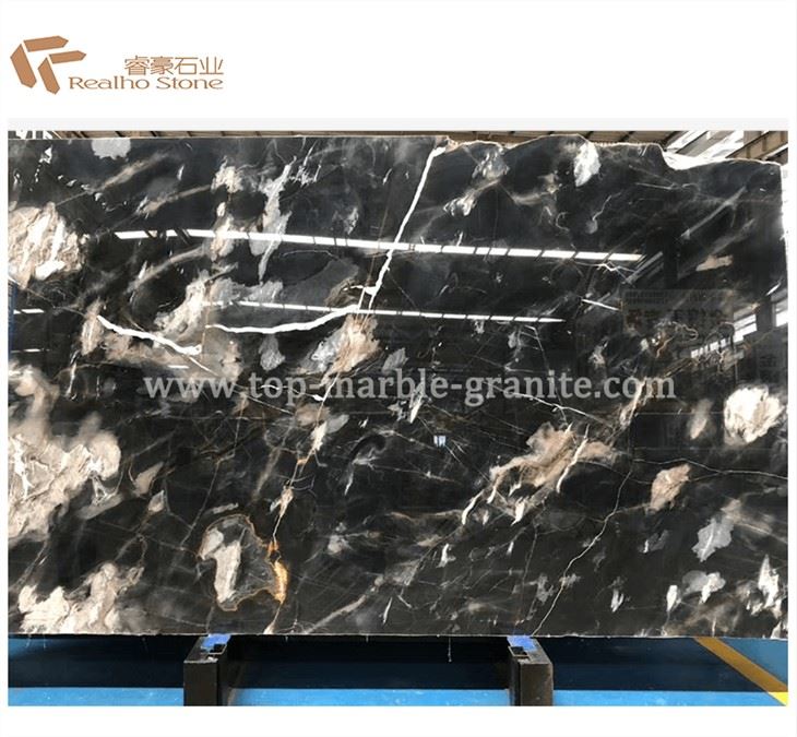 High Quality Fantasy Black Marble Slab Natural Stone Available