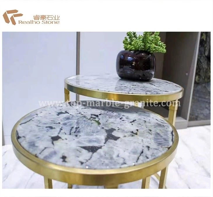 blue granite coffee table