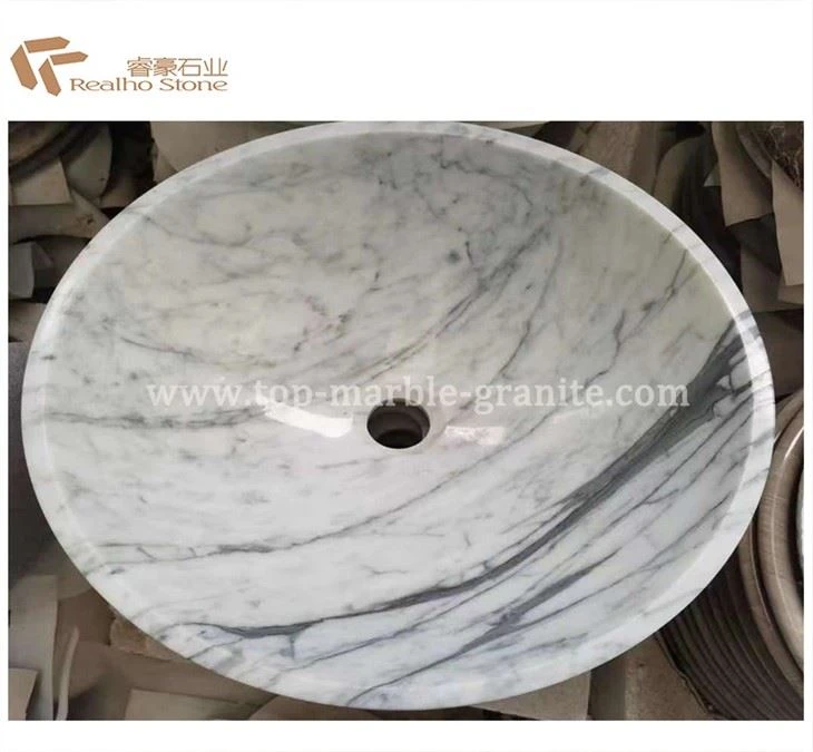 Carrara white marble sink