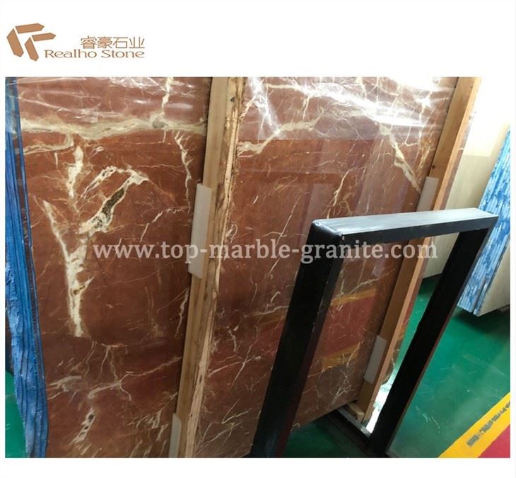 red marble floor tile