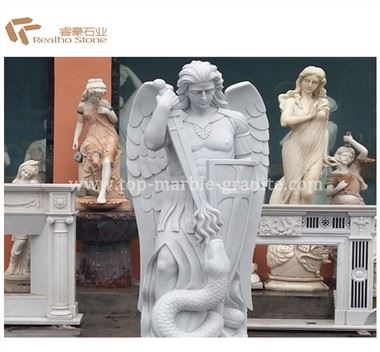 Engelsstatuen Skulptur aus weißem Marmor für Gartendekoration