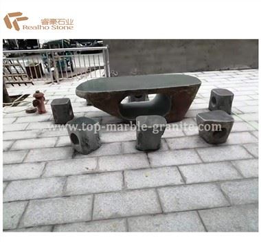 Natürlicher runder Granitsteintisch für Gartenmöbel