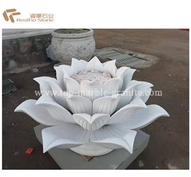 Statuen Skulptur aus weißem Marmor Lotusblume