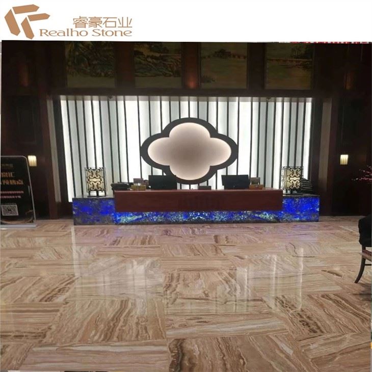 Wood Grain Travertine Marble For Background Floor Wall