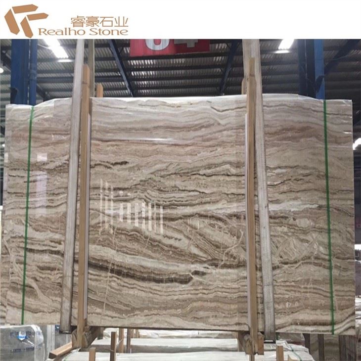 Wood Grain Travertine Marble For Background Floor Wall