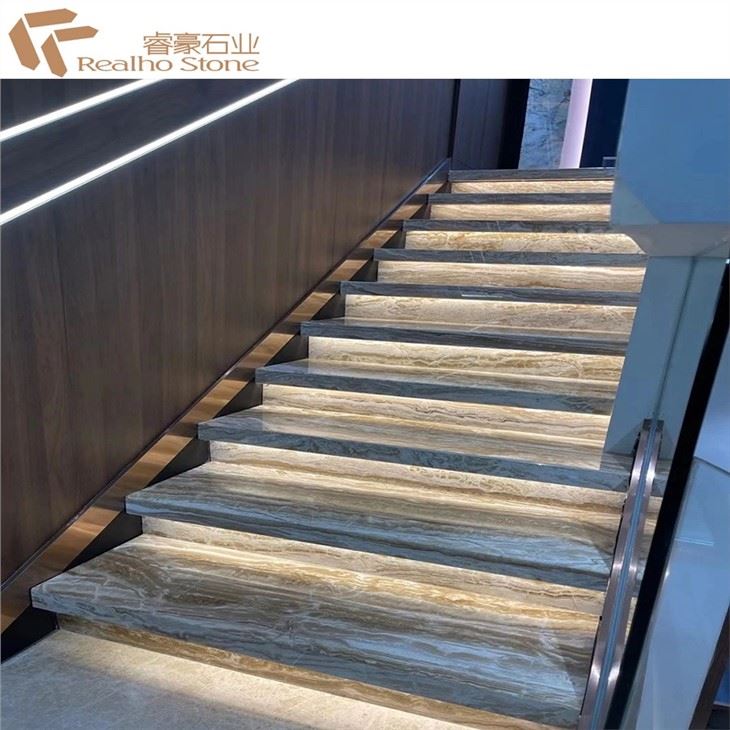 Wood Grain Travertine Marble For Background Floor Wall