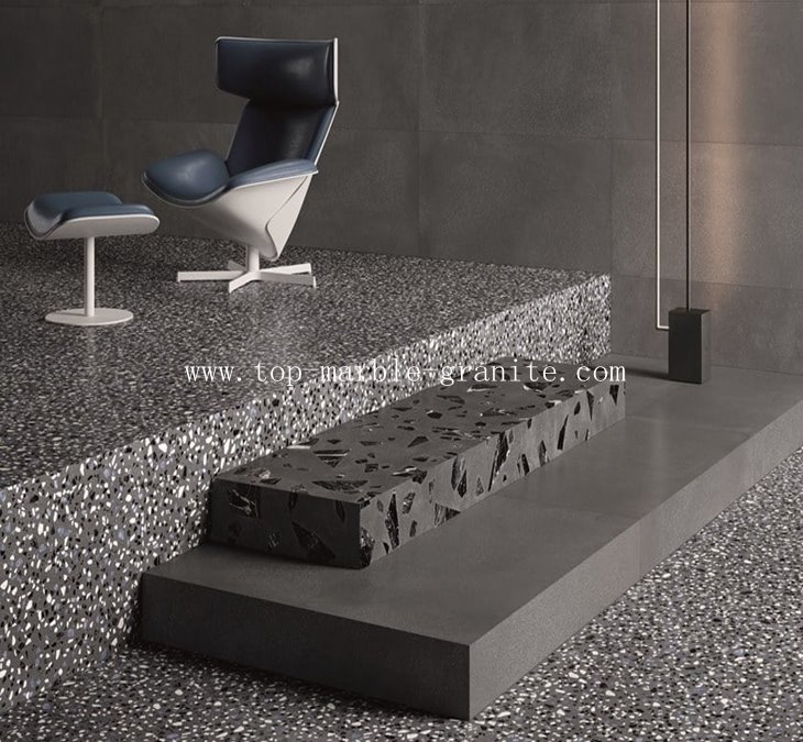 Dunkelgrauer Terrazzo