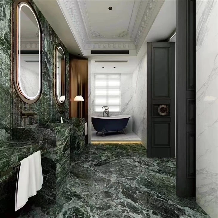 emerald green marble tiles