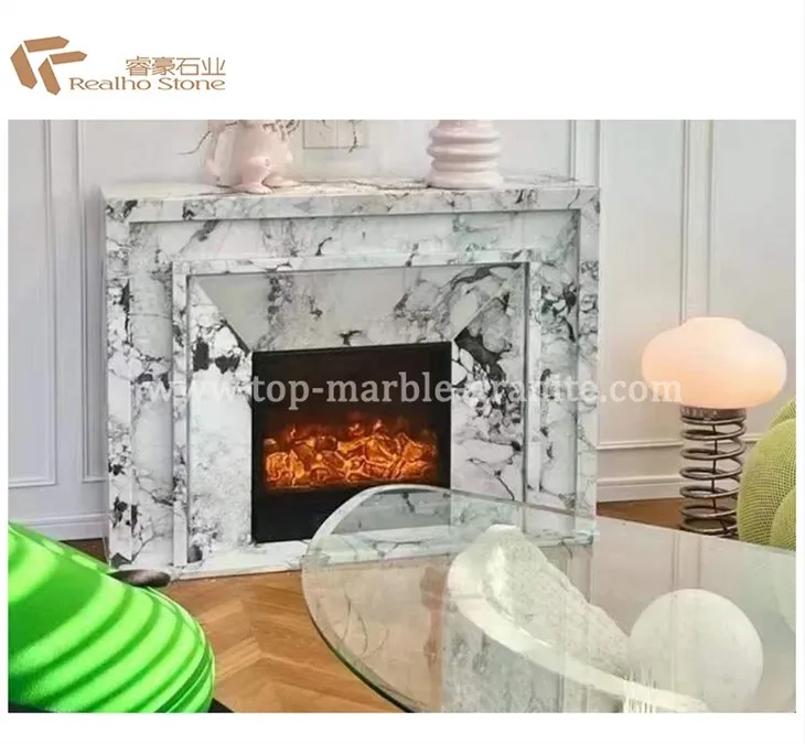 Blue Marble fireplace