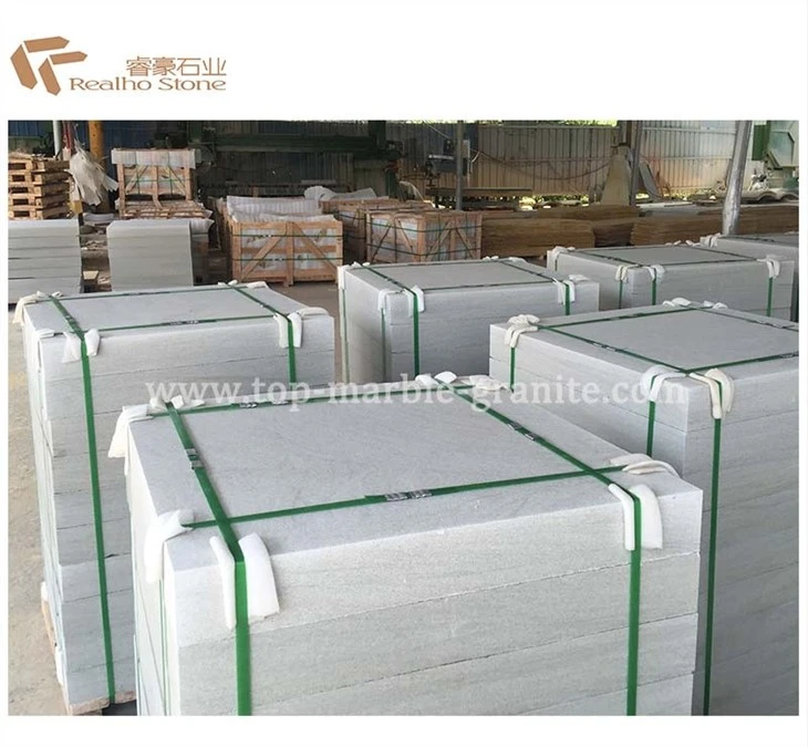 White sandstone tile with sandblasted finish